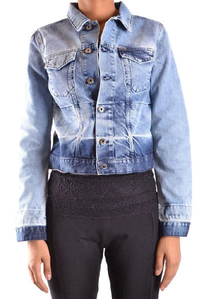 Shop Diesel Women's Blue Cotton Jacket