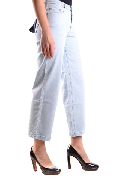 Shop Armani Jeans Women's Light Blue Cotton Jeans