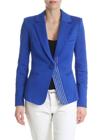 Shop Pinko Women's Blue Cotton Blazer
