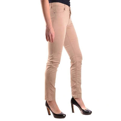 Shop Jeckerson Women's Beige Cotton Jeans