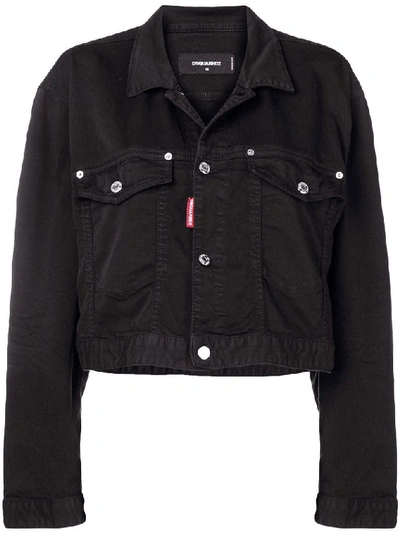Shop Dsquared2 Women's Black Cotton Jacket