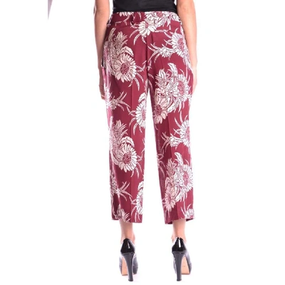 Shop Prada Women's Burgundy Cotton Pants
