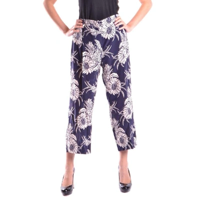Shop Prada Women's Blue Silk Pants