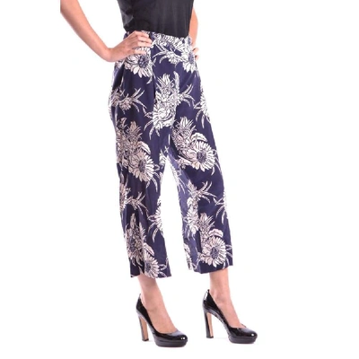 Shop Prada Women's Blue Silk Pants
