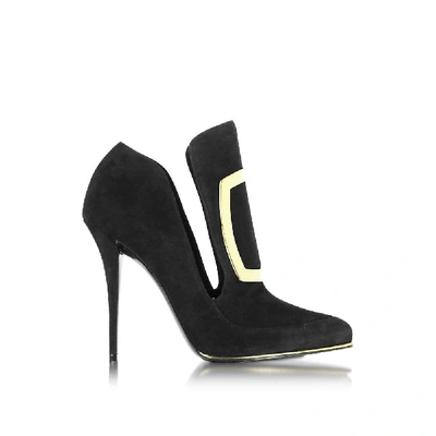 Shop Balmain Women's Black Suede Heels