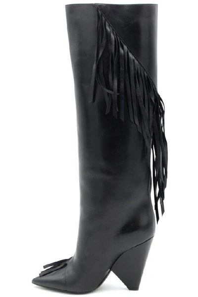 Shop Saint Laurent Women's Black Leather Boots