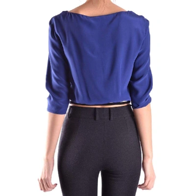 Shop Prada Women's Blue Silk Top