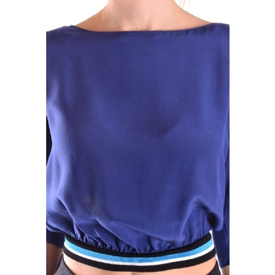 Shop Prada Women's Blue Silk Top
