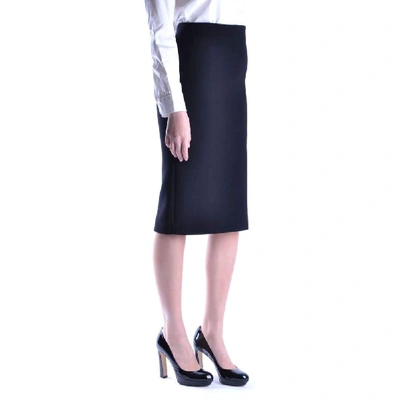Shop Miu Miu Women's Black Wool Skirt