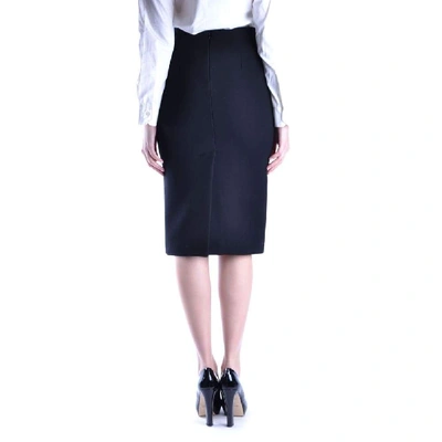 Shop Miu Miu Women's Black Wool Skirt