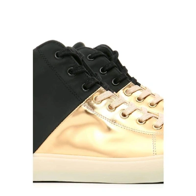 Shop Leather Crown Women's Gold Leather Hi Top Sneakers