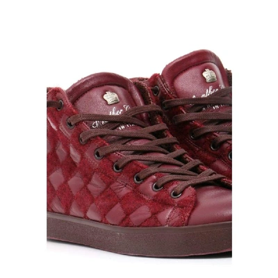 Shop Leather Crown Women's Burgundy Leather Hi Top Sneakers