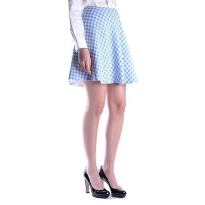 Shop Prada Women's Blue Wool Skirt