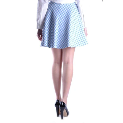 Shop Prada Women's Blue Wool Skirt