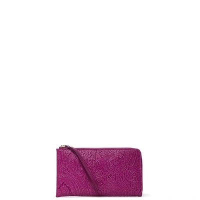 Shop Etro Women's Purple Leather Pouch