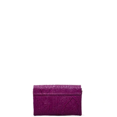 Shop Etro Women's Purple Leather Pouch