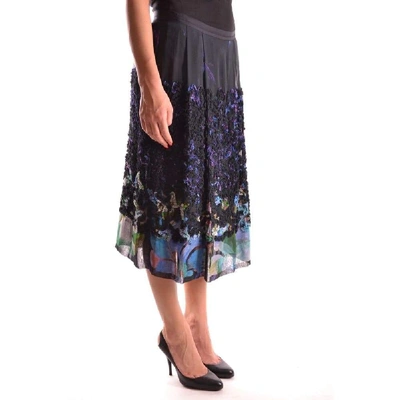 Shop Dries Van Noten Women's Blue Silk Skirt
