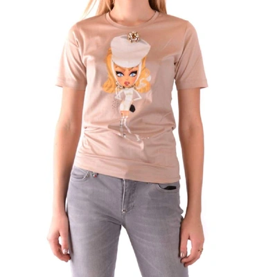 Shop Dsquared2 Women's Beige Cotton T-shirt