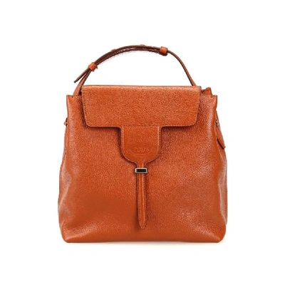 Shop Tod's Women's Brown Leather Shoulder Bag In Orange