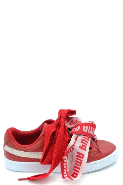 Shop Puma Women's Red Leather Sneakers