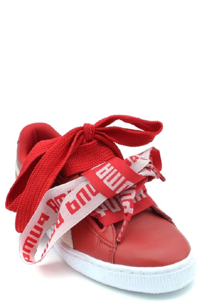 Shop Puma Women's Red Leather Sneakers