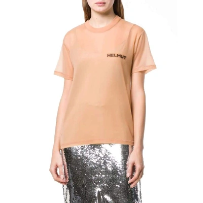 Shop Helmut Lang Women's Beige Polyamide T-shirt