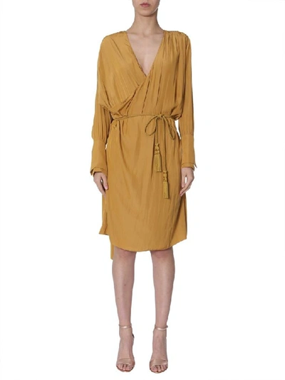 Shop Lanvin Women's Gold Polyester Dress