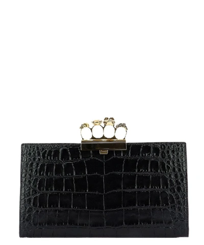 Shop Alexander Mcqueen Women's Black Leather Pouch