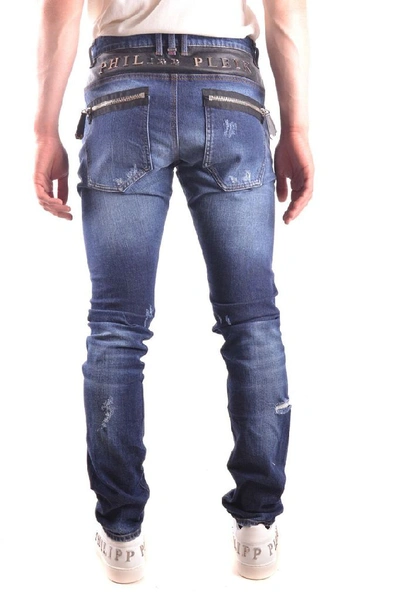 Shop Philipp Plein Men's Blue Cotton Jeans