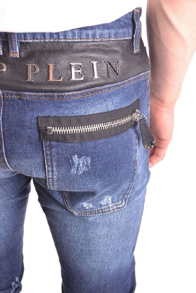 Shop Philipp Plein Men's Blue Cotton Jeans