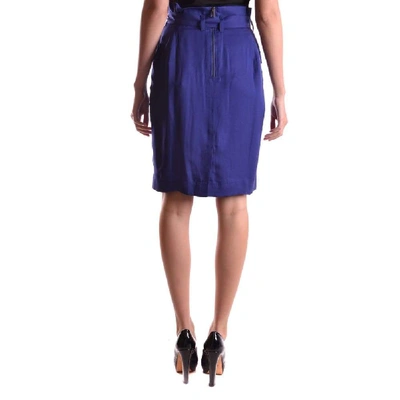 Shop Burberry Women's Blue Silk Skirt