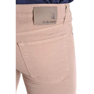 Shop Jeckerson Men's Beige Cotton Jeans