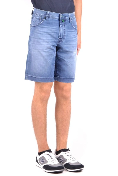 Shop Jacob Cohen Men's Blue Cotton Shorts