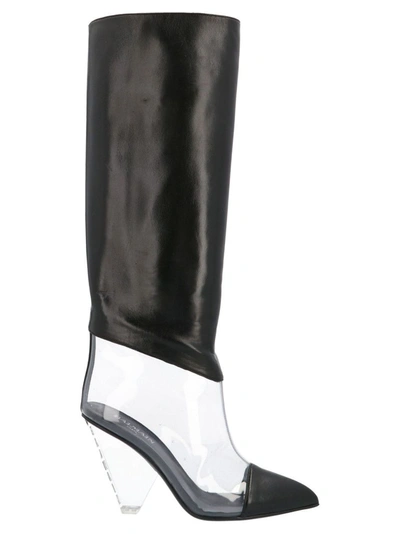 Shop Balmain Women's Black Leather Boots