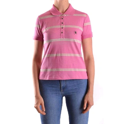 Shop Costume National Women's Pink Cotton Polo Shirt