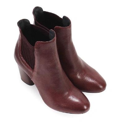 Shop Fiori Francesi Women's Burgundy Leather Ankle Boots