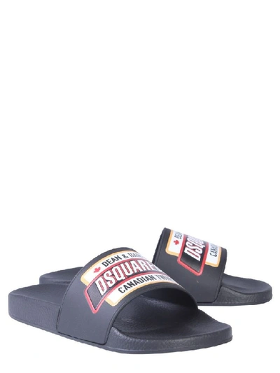 Shop Dsquared2 Men's Black Rubber Sandals