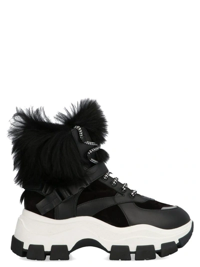 Shop Prada Women's Black Leather Hi Top Sneakers