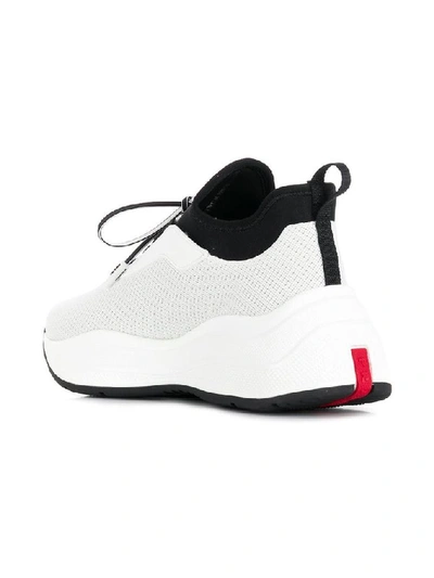 Shop Prada Women's White Polyester Sneakers