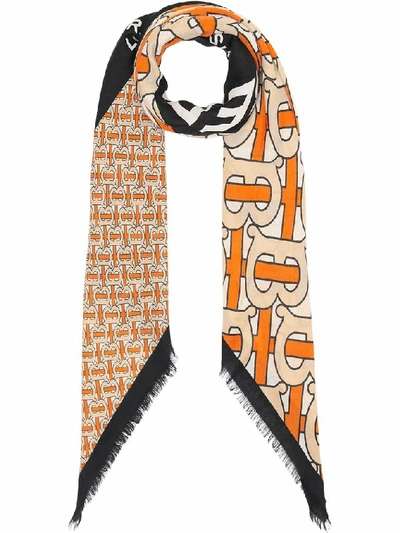 Shop Burberry Women's Orange Cashmere Foulard