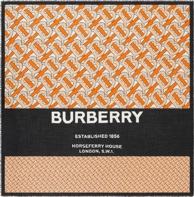 Shop Burberry Women's Orange Cashmere Foulard