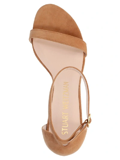 Shop Stuart Weitzman Women's Beige Suede Sandals