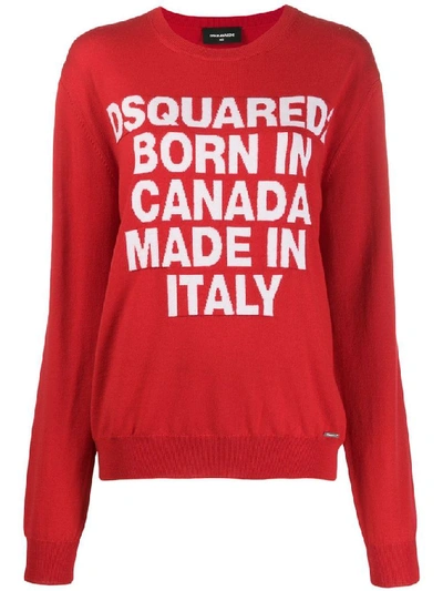 Shop Dsquared2 Women's Red Wool Sweater