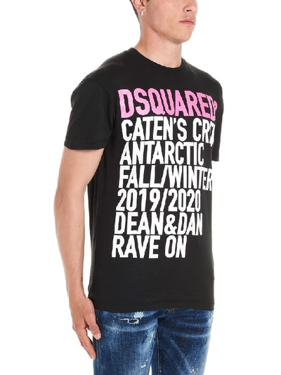 Shop Dsquared2 Men's Black Cotton T-shirt