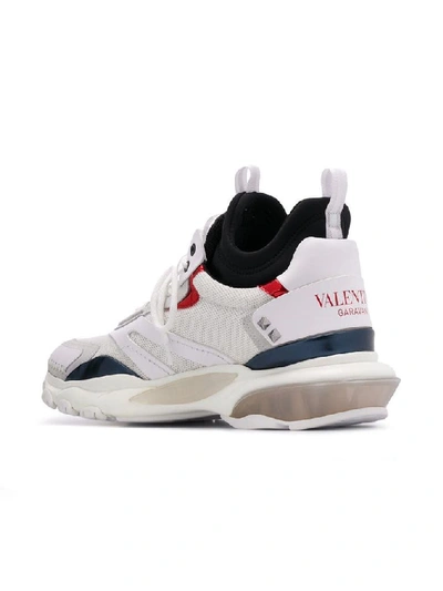 Shop Valentino Men's White Fabric Sneakers
