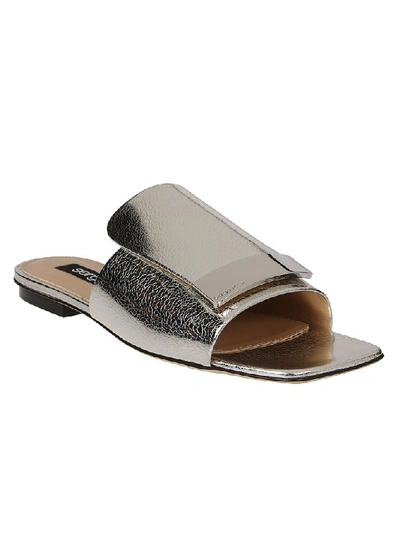 Shop Sergio Rossi Women's Silver Leather Sandals