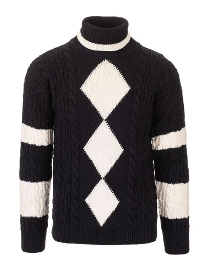 Shop Saint Laurent Men's Black Wool Sweater