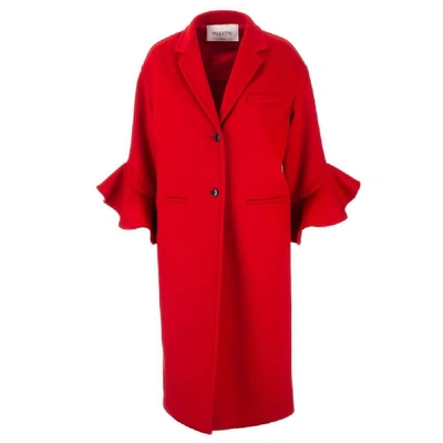 Shop Valentino Women's Red Wool Coat