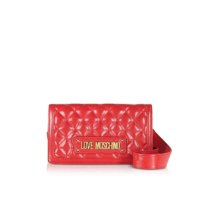 Shop Love Moschino Women's Red Polyurethane Shoulder Bag