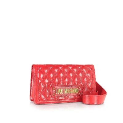 Shop Love Moschino Women's Red Polyurethane Shoulder Bag